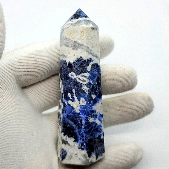 Sodalite Obelisk Tower Brilliant Colors Natural Crystal Gemstone - Picture 12 of 14